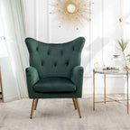 Fauteuil d'appoint en velours à dossier haut