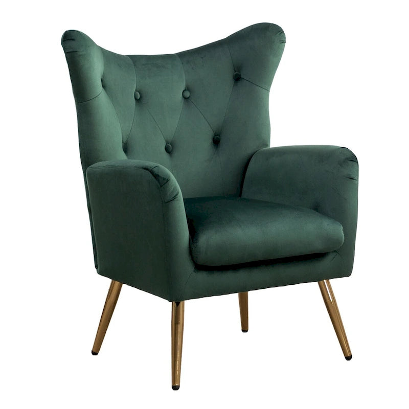 Velvet Wing Back Accent Chair