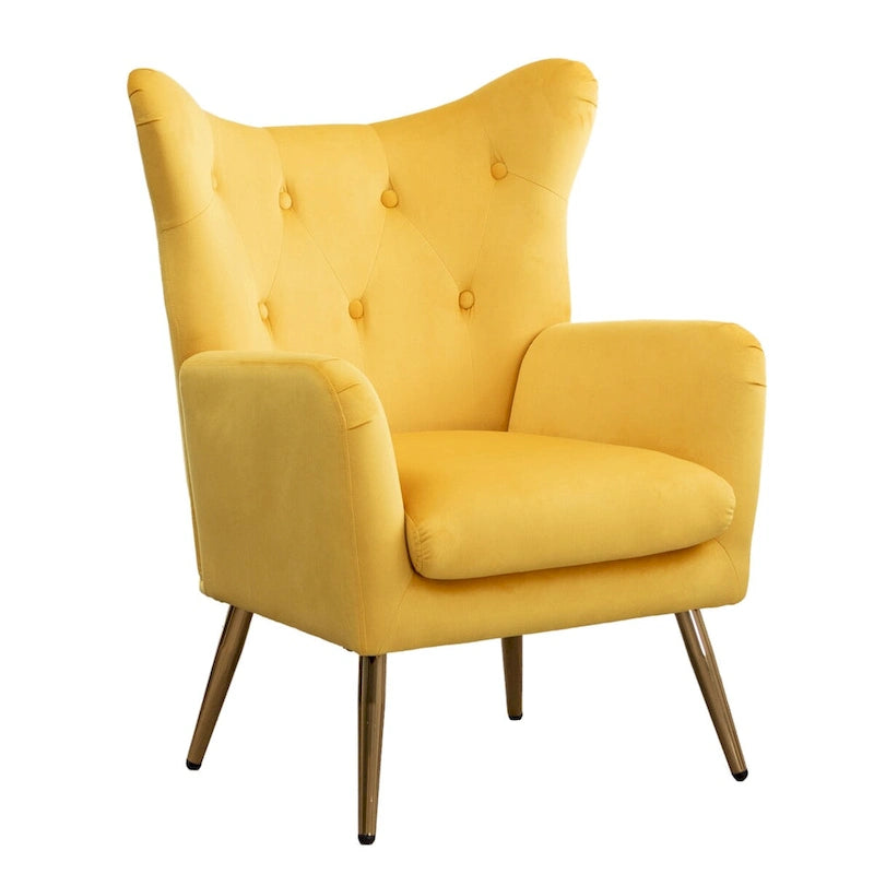 Velvet Wing Back Accent Chair