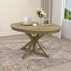 Table à manger ronde extensible avec allonge papillon
