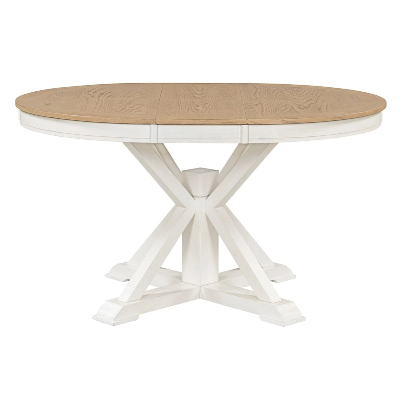 Extendable Round Dining Table with Butterfly Leaf