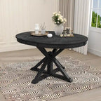 Table à manger ronde extensible avec allonge papillon