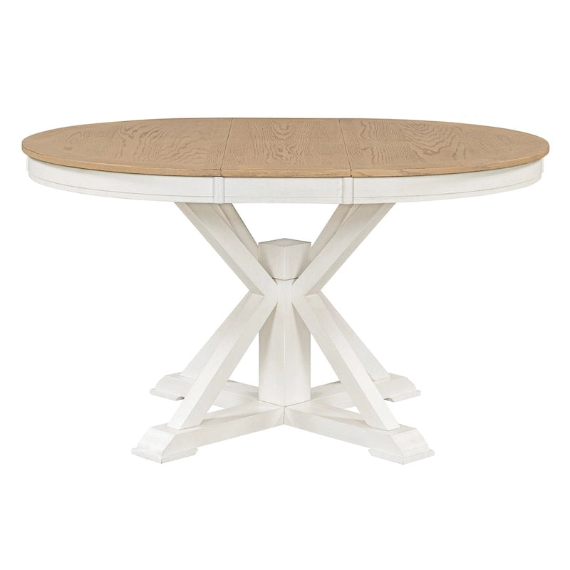Extendable Round Dining Table with Butterfly Leaf