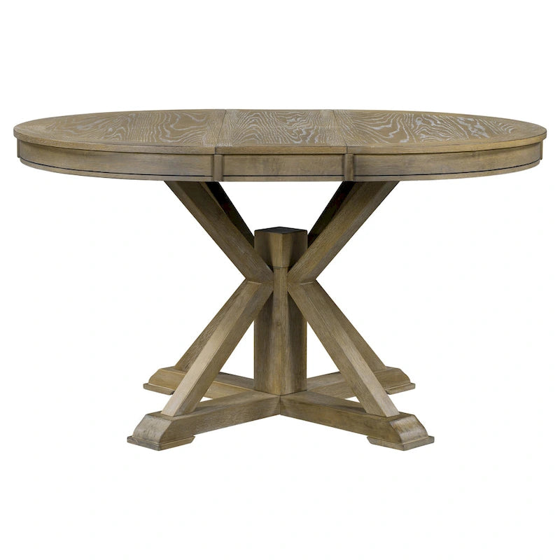 Extendable Round Dining Table with Butterfly Leaf