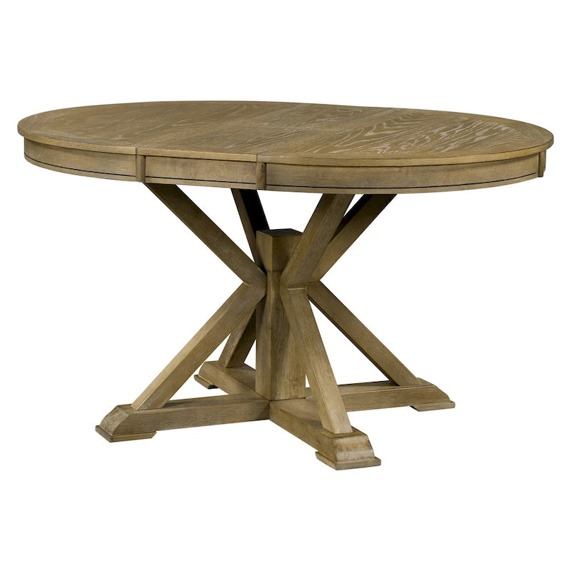 Extendable Round Dining Table with Butterfly Leaf