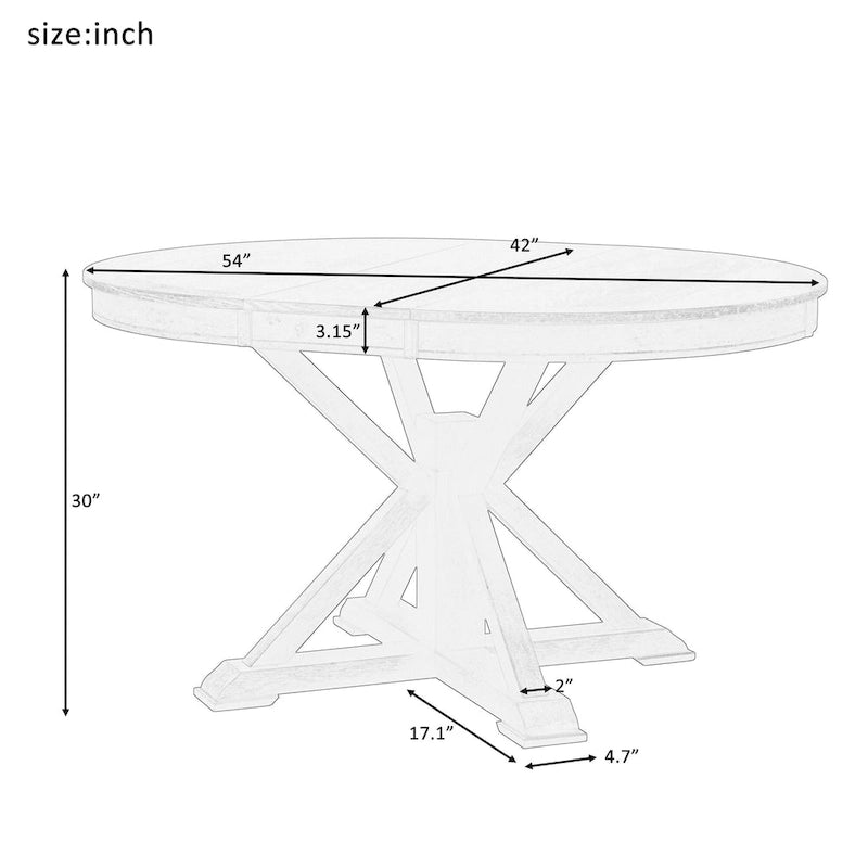 Extendable Round Dining Table with Butterfly Leaf
