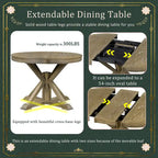Table à manger ronde extensible avec allonge papillon