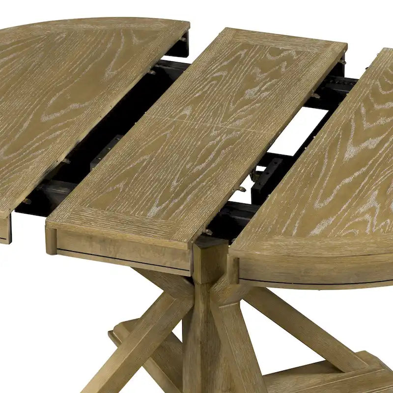 Extendable Round Dining Table with Butterfly Leaf