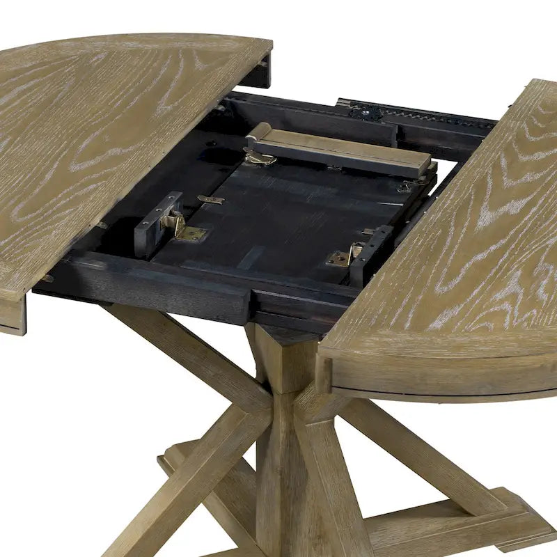 Extendable Round Dining Table with Butterfly Leaf