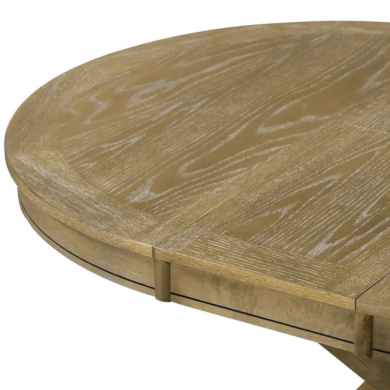 Extendable Round Dining Table with Butterfly Leaf