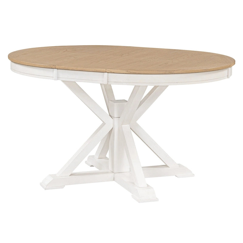 Extendable Round Dining Table with Butterfly Leaf