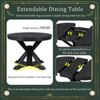 Table à manger ronde extensible avec allonge papillon