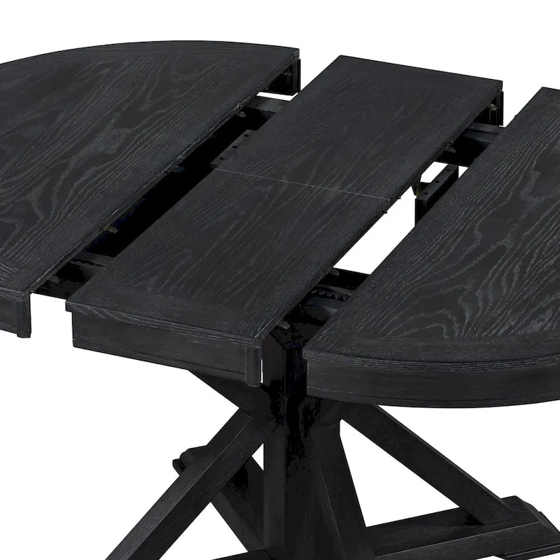 Extendable Round Dining Table with Butterfly Leaf