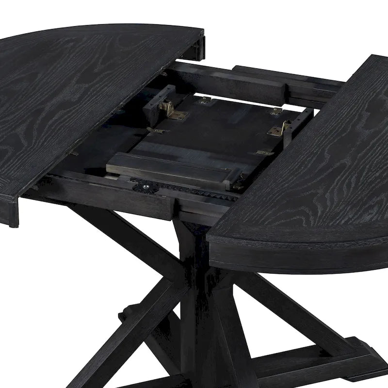 Extendable Round Dining Table with Butterfly Leaf