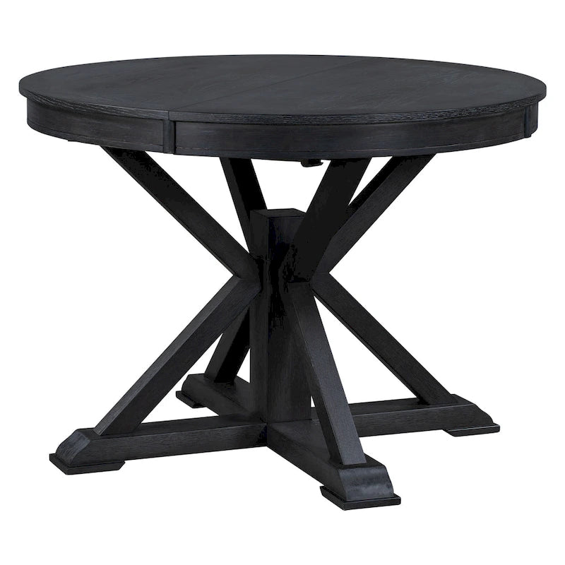 Extendable Round Dining Table with Butterfly Leaf