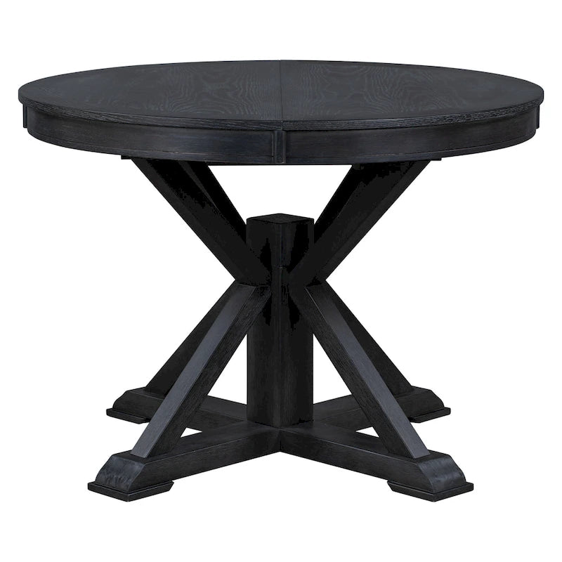 Extendable Round Dining Table with Butterfly Leaf