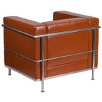 Fauteuil contemporain Emma et Oliver en similicuir avec double cadre enrobant