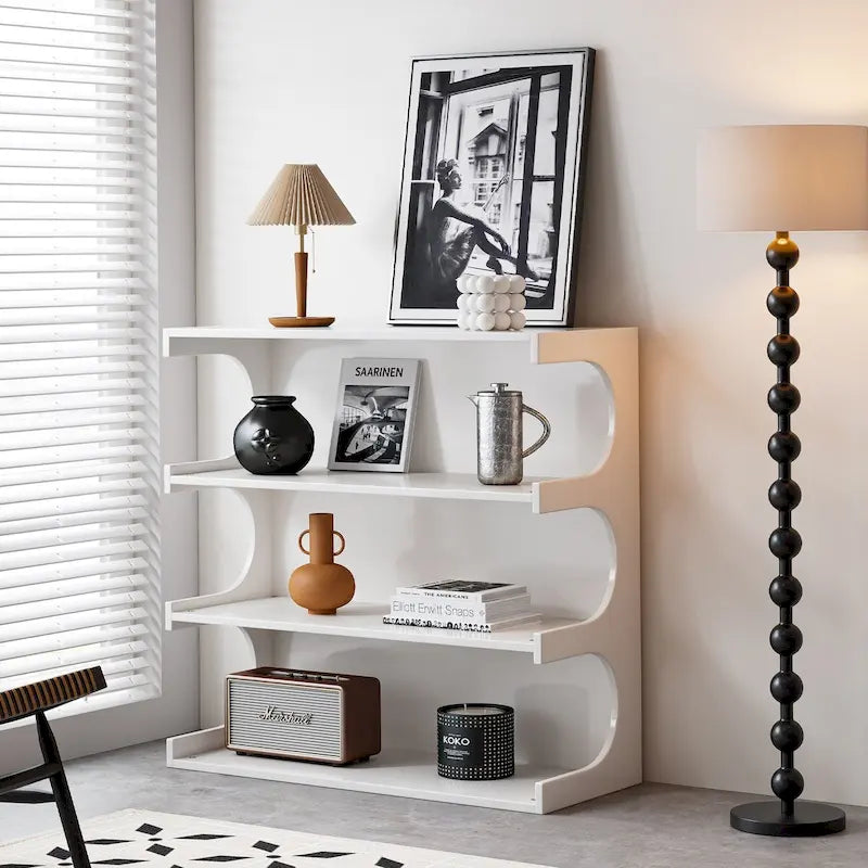 4-Tier Bookshelf & Coffee Table 2-in-1