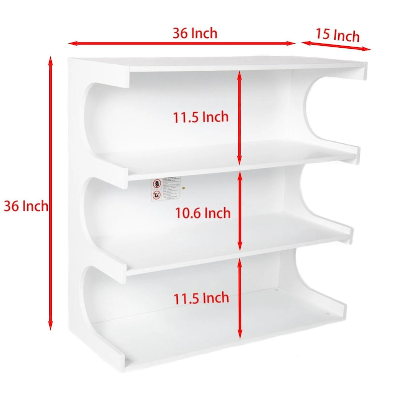 Multifunctional 4-Tier White Book Shelf & Coffee Table, Creative Furniture Floor Bookshelf, Minimalist Organizer Storage Shelves