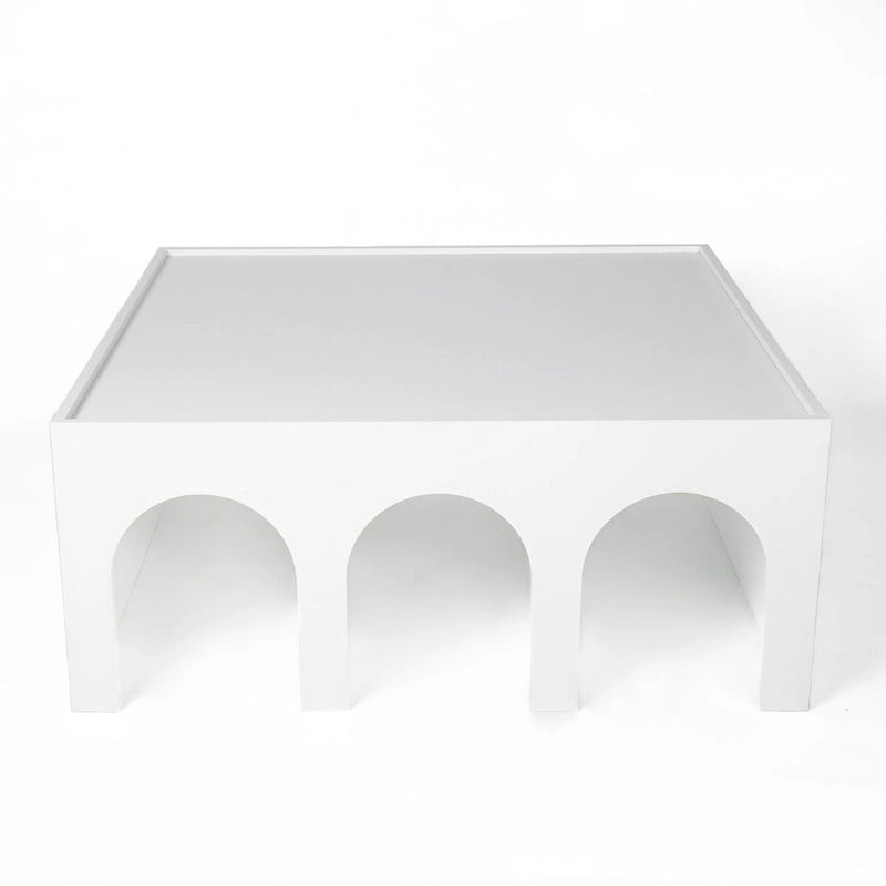Multifunctional 4-Tier White Book Shelf & Coffee Table, Creative Furniture Floor Bookshelf, Minimalist Organizer Storage Shelves