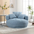 Fauteuil arrondi type « lazy sofa » – Blanc/Bleu/Gris/Jaune/Orange/Rose fuchsia/Bleu marine/Vert, modèle une ou deux places