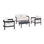 ModernLuxe Ensemble de canapé d'extérieur 4/5 pièces Meubles de conversation pour terrasse Groupe de sièges avec table basse, coussins résistant aux intempéries et cadre résistant à la rouille