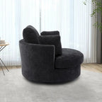 Fauteuil club pivotant rembourré avec piètement en métal