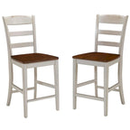 Ensemble d'îlot de cuisine 3 pièces Monarch de Homestyles en bois blanc cassé avec dessus en bois à abattant – 48 po x 25 po x 36 po
