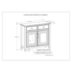 WYNDENHALL Hampshire Armoire de rangement traditionnelle en bois massif de 40 po de largeur pour entrée - 40 larg. x 15 prof. x 36 haut.