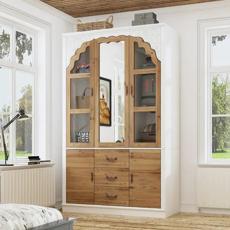 Ensemble de deux armoires Grand Closet d'inspiration vintage avec accents en métal