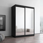 Armoire-penderie à 2 portes miroir avec finition brillante | 120 ou 150 cm de largeur