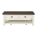 The Gray Barn Downington Table Basse à 2 Tiroirs en Bois Massif