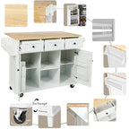 Desserte de cuisine avec plateau rabattable en bois d'hévéa