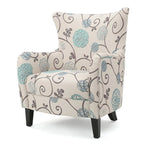 Fauteuil rembourré à dossier haut avec pieds en bois Modern Retro 30.25 pour le salon