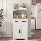 sumyeg Meuble de Rangement de Cuisine en Bois avec Tiroir et Étagère pour Micro-ondes
