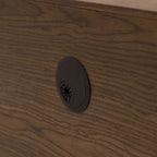 Meuble TV minimaliste avec tiroirs, console multimédia en bois massif avec placards, porte abattante, placage noyer, entièrement assemblé