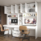 Bureau de jeu et de travail moderne spacieux blanc pour deux personnes
