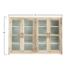 40 Armoire haute de rangement à 4 portes en bois recyclé et métal avec portes vitrées, marron
