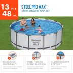 Piscine hors sol ronde Bestway Steel Pro MAX avec pompe et bâche