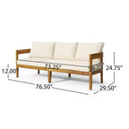 Christopher Knight Home Safira Ensemble de conversation 5 pièces en bois d'acacia rustique pour patio avec coussins épais