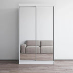 Armoire-penderie à 2 portes miroir avec finition brillante | 120 ou 150 cm de largeur