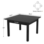 Table de salle à manger carrée de 39,4 pouces pour 2 à 4 personnes avec pieds en bois massif pour salon ou salle à manger