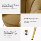 Fauteuil baril confortable avec pieds en métal doré, fauteuil d'appoint pour salon