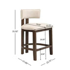 Christopher Knight Home Johnson Ensemble de 3 chaises de salle à manger hautes en bois d'hévéa rembourrées style ferme avec table cannelée