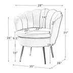 Fauteuil baril confortable avec pieds en métal doré, fauteuil d'appoint pour salon