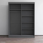 Armoire-penderie à 2 portes miroir avec finition brillante | 120 ou 150 cm de largeur