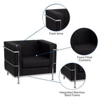 Fauteuil contemporain Emma et Oliver en similicuir avec double cadre enrobant