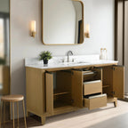 Meuble-lavabo Vanity Art avec évier en céramique et dessus en marbre reconstitué