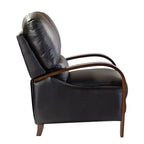 Ensemble de 2 fauteuils inclinables manuels en cuir véritable, inclinaison à 159°
