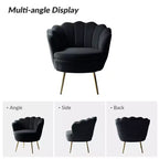 Fauteuil baril confortable avec pieds en métal doré, fauteuil d'appoint pour salon